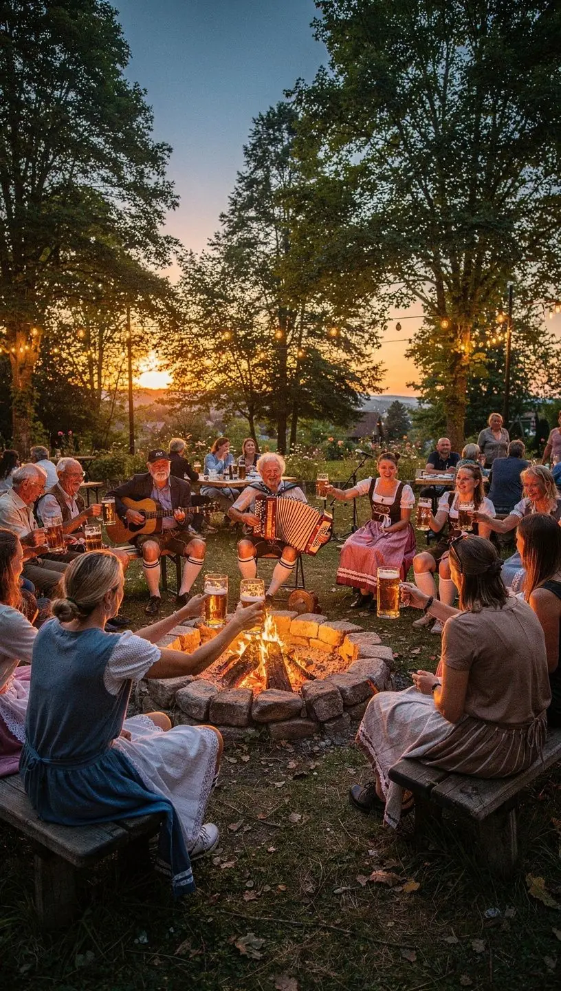 Gruppenleiter erklärt Teilnehmern eines Naturprogramms die Vorteile des Walderlebens